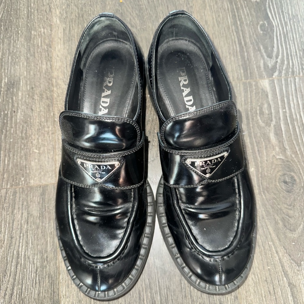 Prada leather loafers